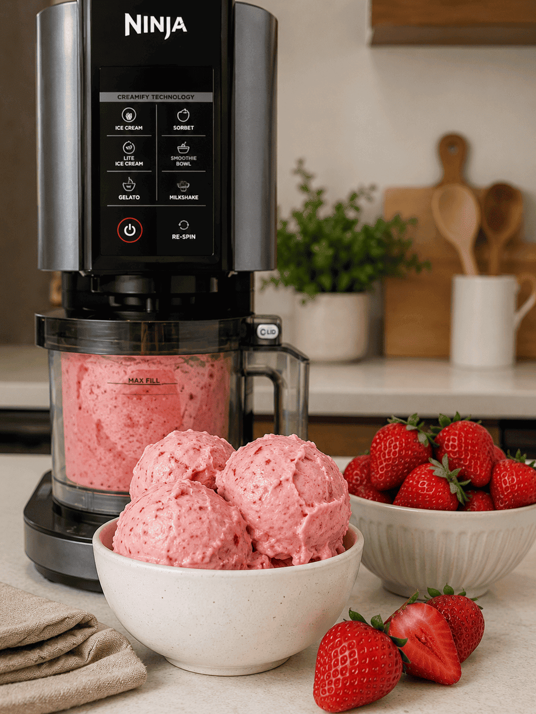Helado sin azúcar sabor fresa