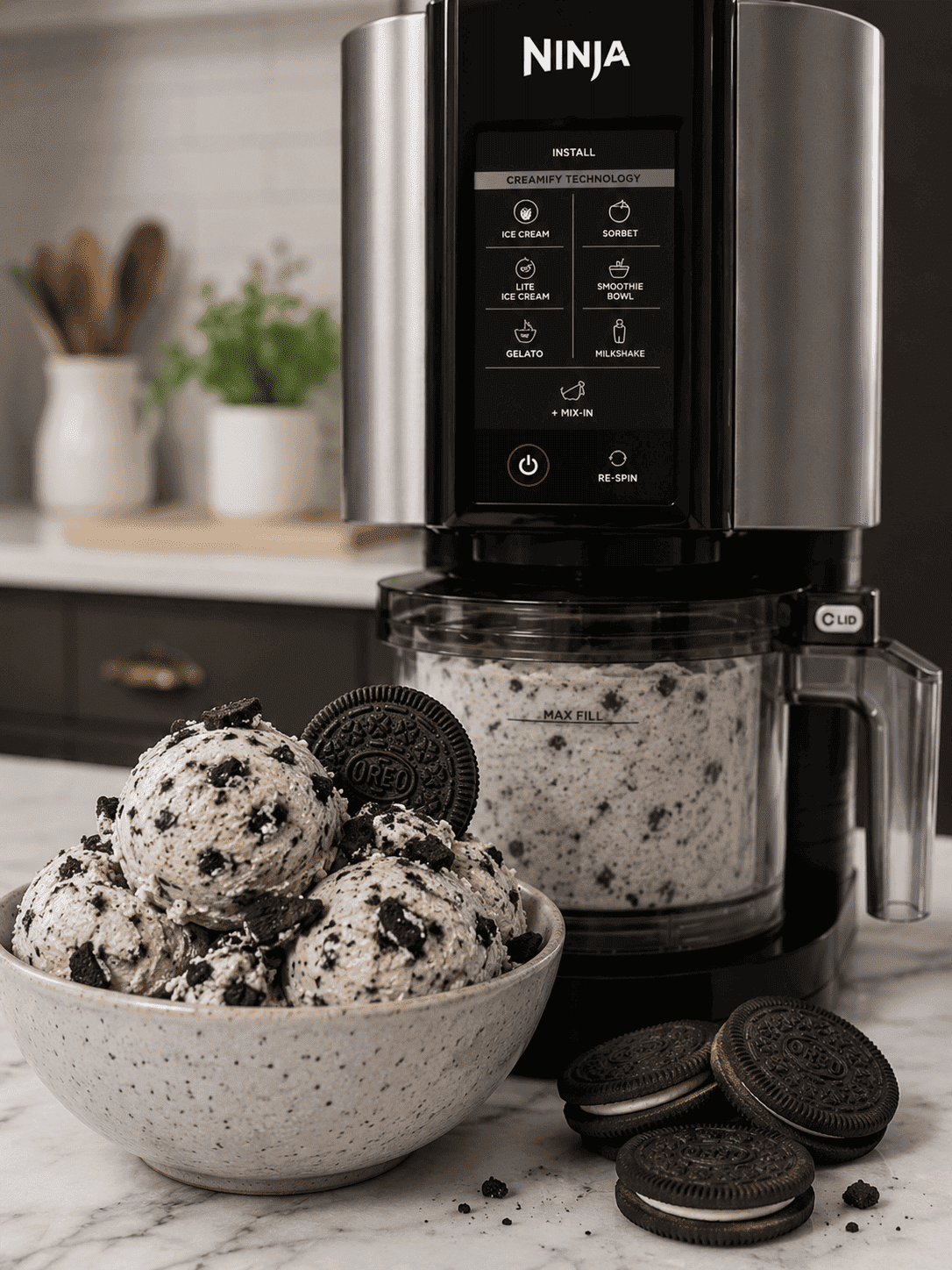 Helado sin azúcar sabor cookies and cream